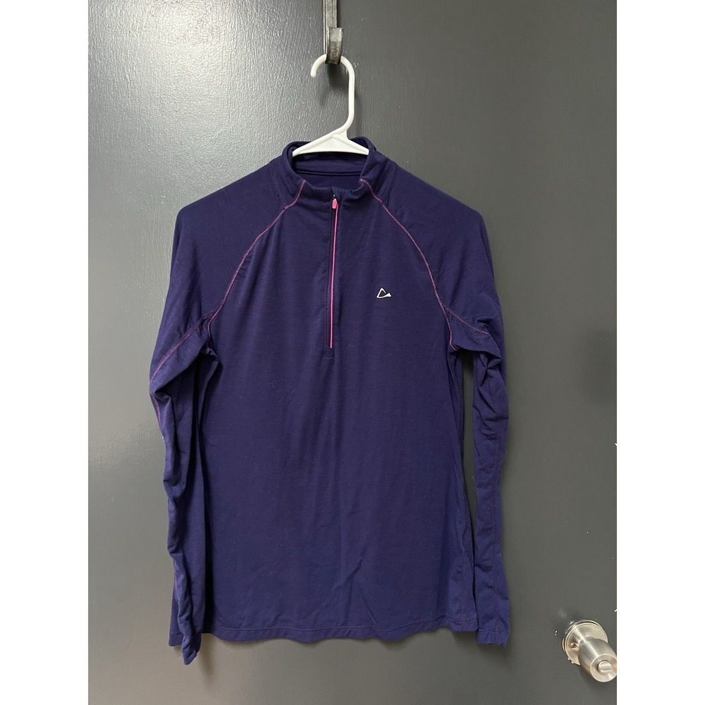 Merino Blend by Paradox M Performance Purple 1/4 Zip Base Layer Outdoors Hiking